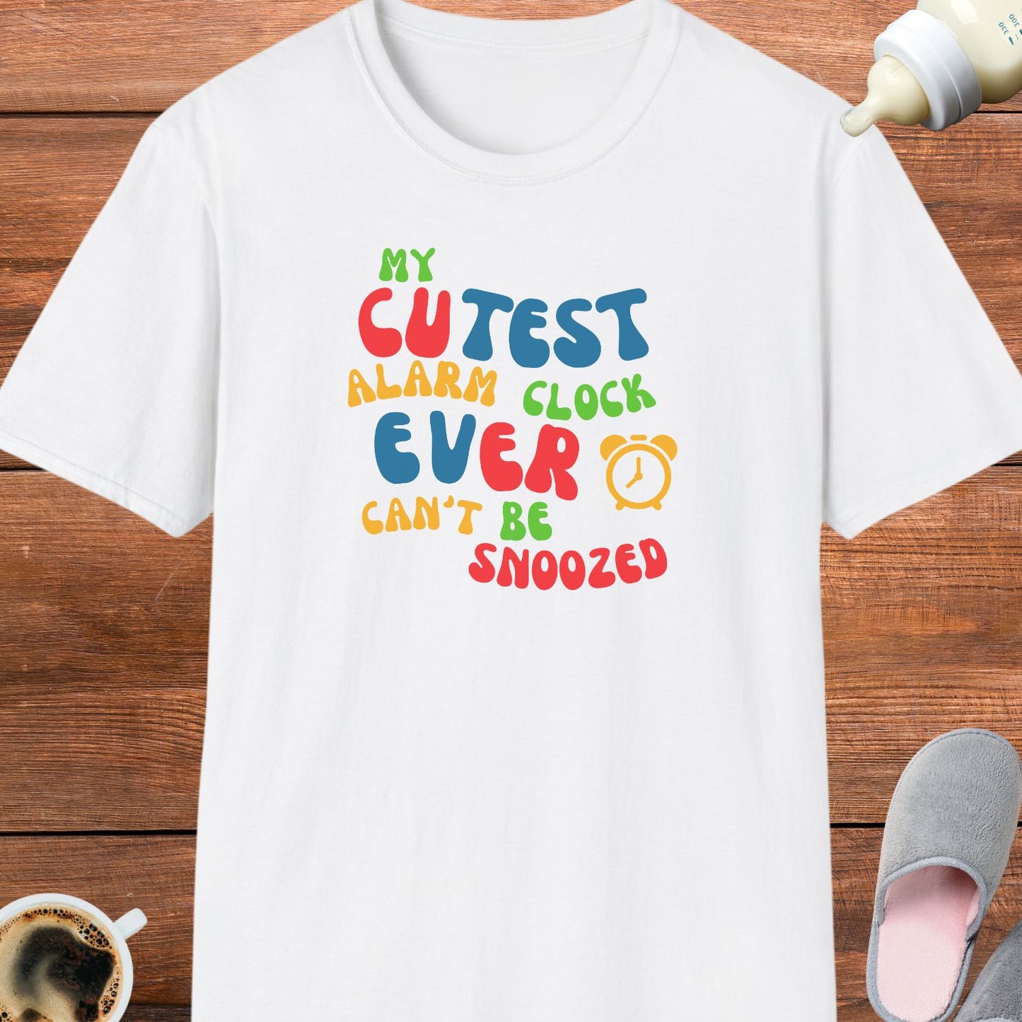 My Cutest Alarm Clock Ever Can’t Be Snoozed Unisex Softstyle T-Shirt | Fun & Whimsical Tee for Sleep Lovers